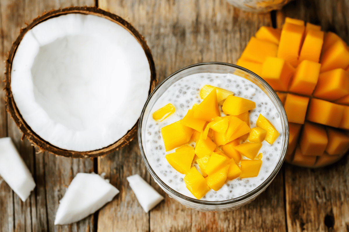 Mango Coconut Chia Seed Pudding Smoothie Recipe